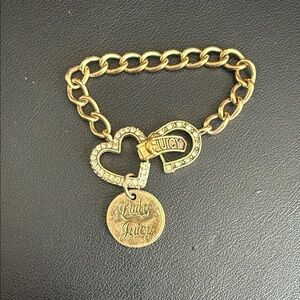 Juicy Couture Gold Heart and Horseshoe Bracelet